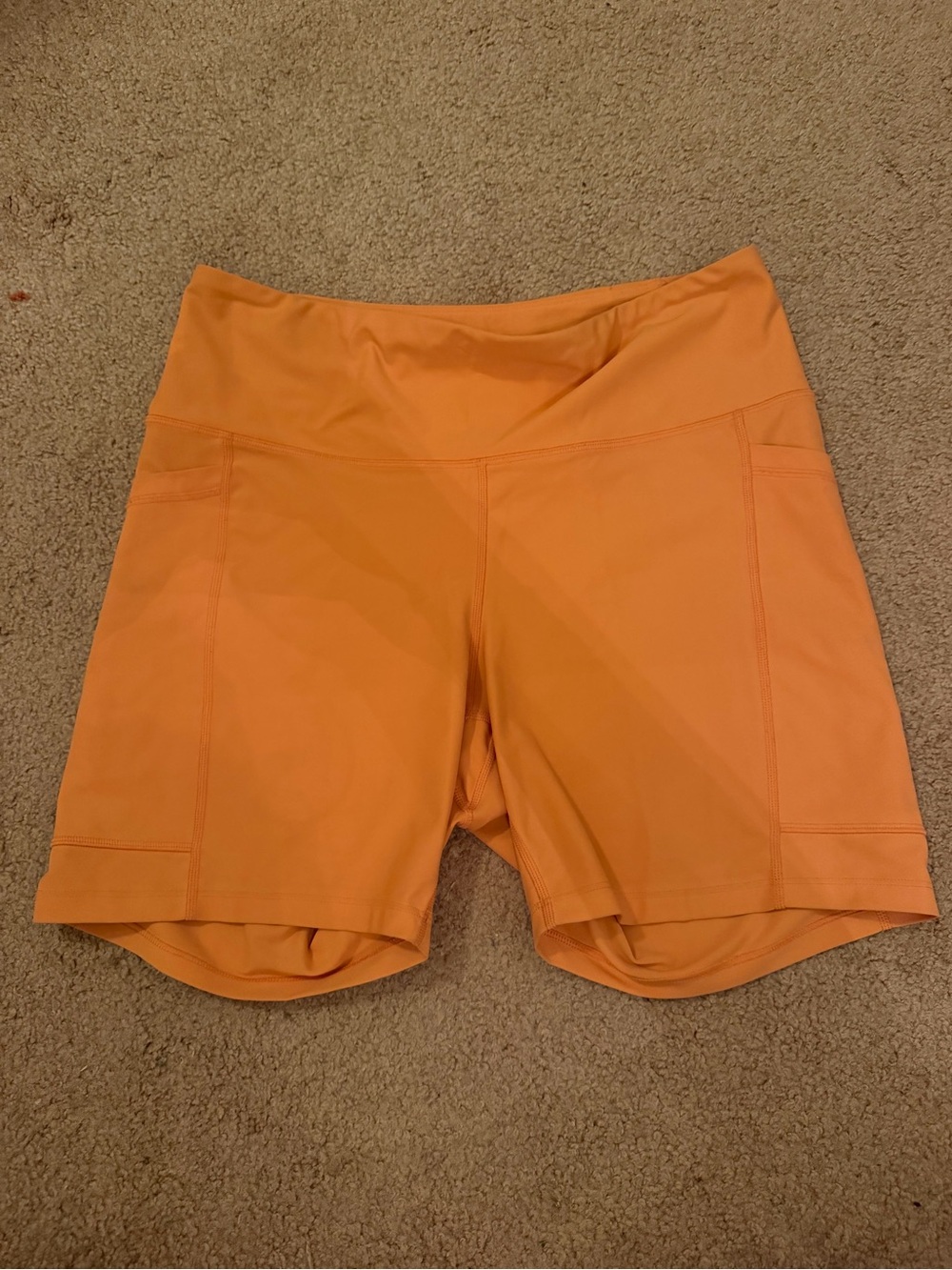 Old Navy High-Rise Orange Active Shorts with Pockets